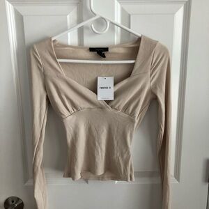 Forever 21 Beige Long Sleeve Blouse